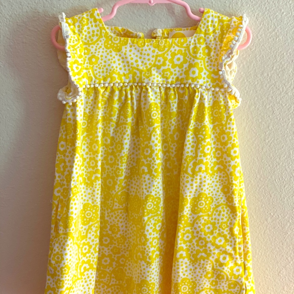 Sunny yellow mini Boden dress in 2-3 years